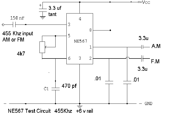 Tone Decoder as AM FM demodulator at 455 KHz